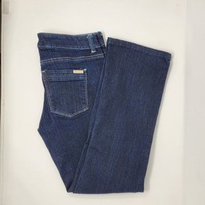 White House / Black Market Blanc Flair Leg Dark Wash Size 4